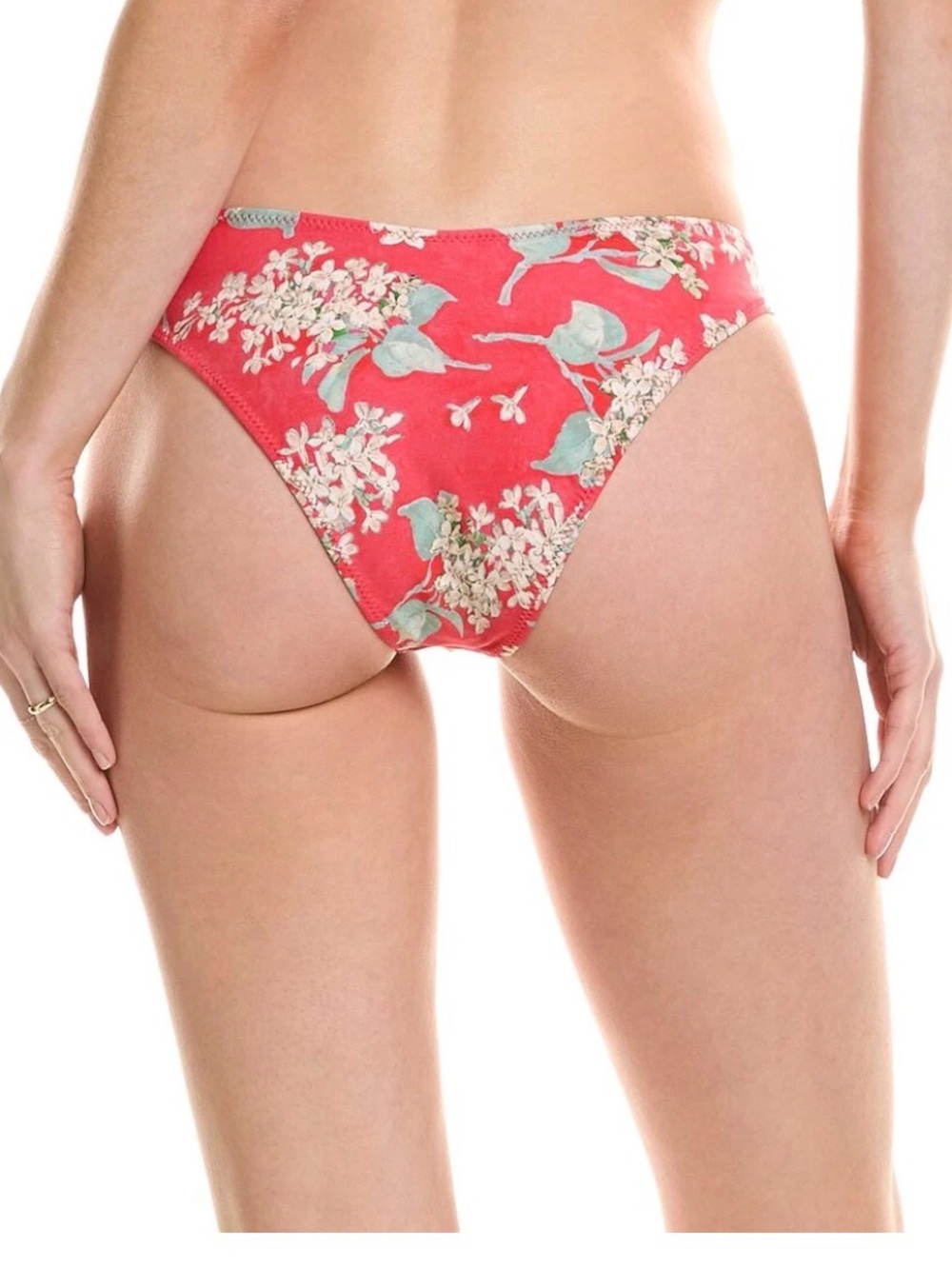 Montce Large Top Medium Bottom Floral Coral Red Pink Bikini Set - Picture 4 of 4